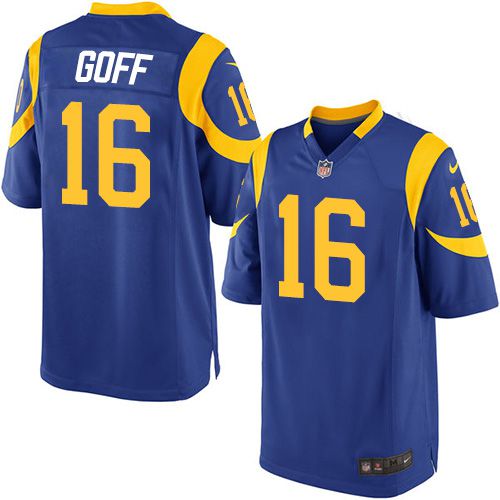 Nike Rams #16 Jared Goff Royal Blue Alternate Youth Stitched NFL Elite Jersey - Click Image to Close